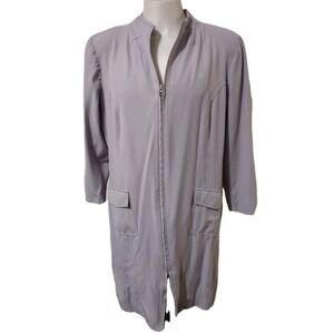 Allison Woods Jacket Women's Size 26W Gray Zip Up Long Sleeve 2 Pockets Stretch